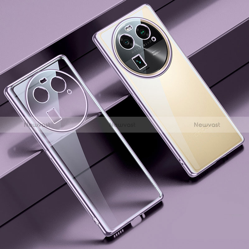 Ultra-thin Transparent TPU Soft Case Cover LD2 for Oppo Find X6 5G Purple