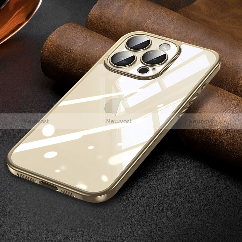 Ultra-thin Transparent TPU Soft Case Cover LD7 for Apple iPhone 14 Pro Max Gold