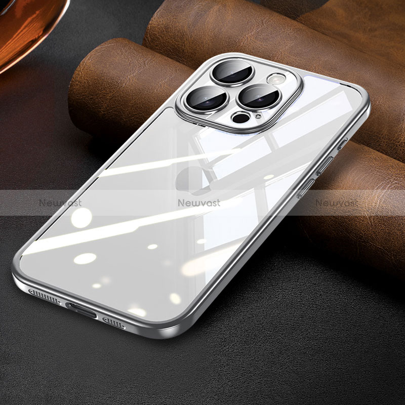 Ultra-thin Transparent TPU Soft Case Cover LD7 for Apple iPhone 14 Pro Silver