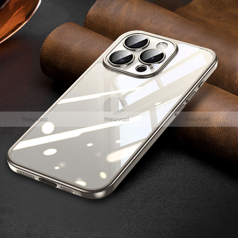 Ultra-thin Transparent TPU Soft Case Cover LD7 for Apple iPhone 15 Pro Gray