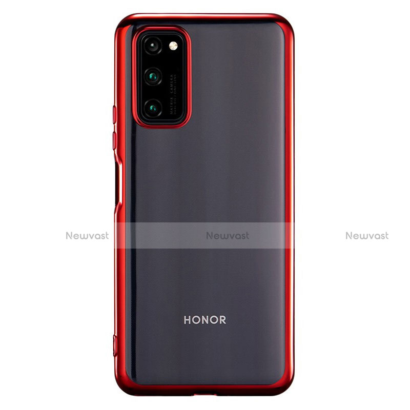 Ultra-thin Transparent TPU Soft Case Cover S01 for Huawei Honor V30 5G Red