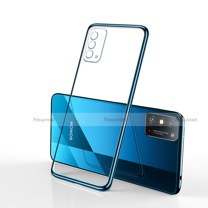 Ultra-thin Transparent TPU Soft Case Cover S01 for Huawei Honor X10 Max 5G Blue