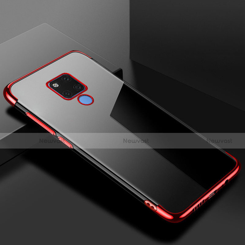 Ultra-thin Transparent TPU Soft Case Cover S01 for Huawei Mate 20 X 5G Red