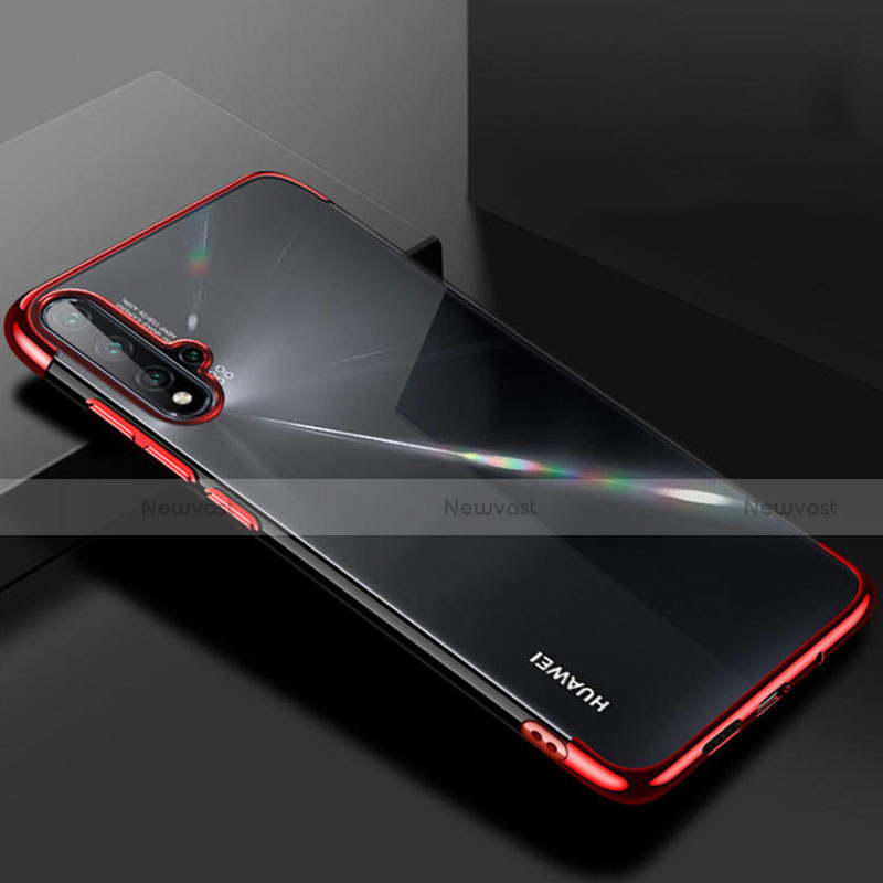 Ultra-thin Transparent TPU Soft Case Cover S01 for Huawei Nova 5 Pro Red