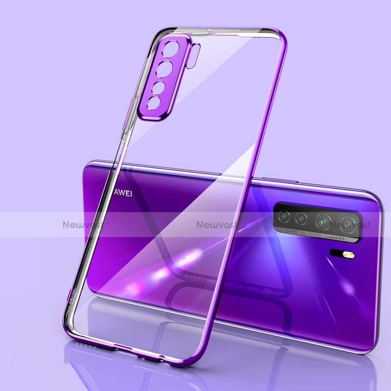 Ultra-thin Transparent TPU Soft Case Cover S01 for Huawei Nova 7 SE 5G Purple