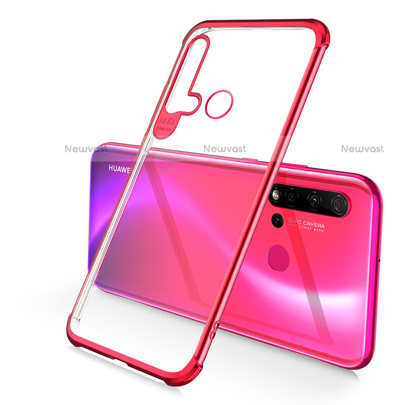 Ultra-thin Transparent TPU Soft Case Cover S01 for Huawei P20 Lite (2019) Red