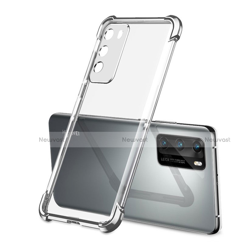 Ultra-thin Transparent TPU Soft Case Cover S01 for Huawei P40 Silver