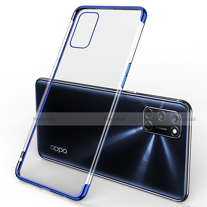 Ultra-thin Transparent TPU Soft Case Cover S01 for Oppo A52 Blue