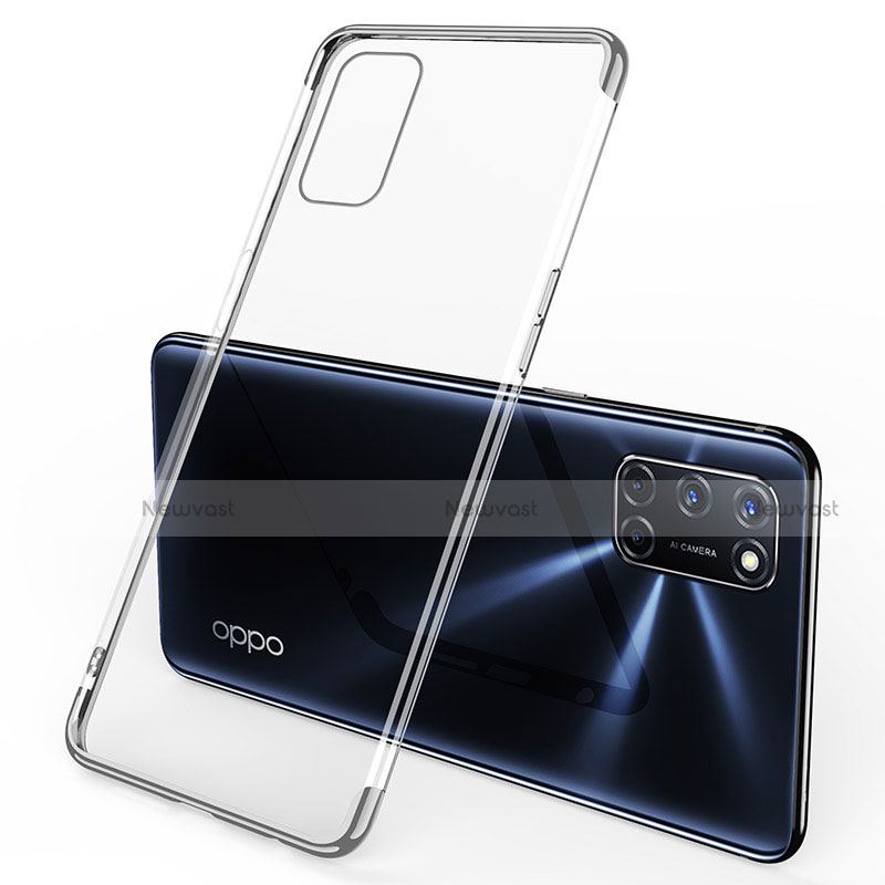 Ultra-thin Transparent TPU Soft Case Cover S01 for Oppo A52 Silver