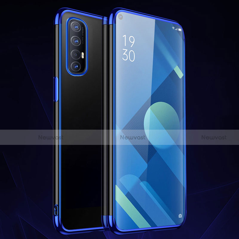 Ultra-thin Transparent TPU Soft Case Cover S01 for Oppo Find X2 Neo Blue