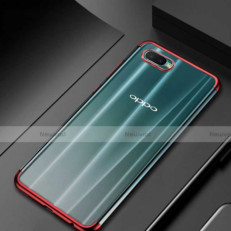 Ultra-thin Transparent TPU Soft Case Cover S01 for Oppo K1 Red