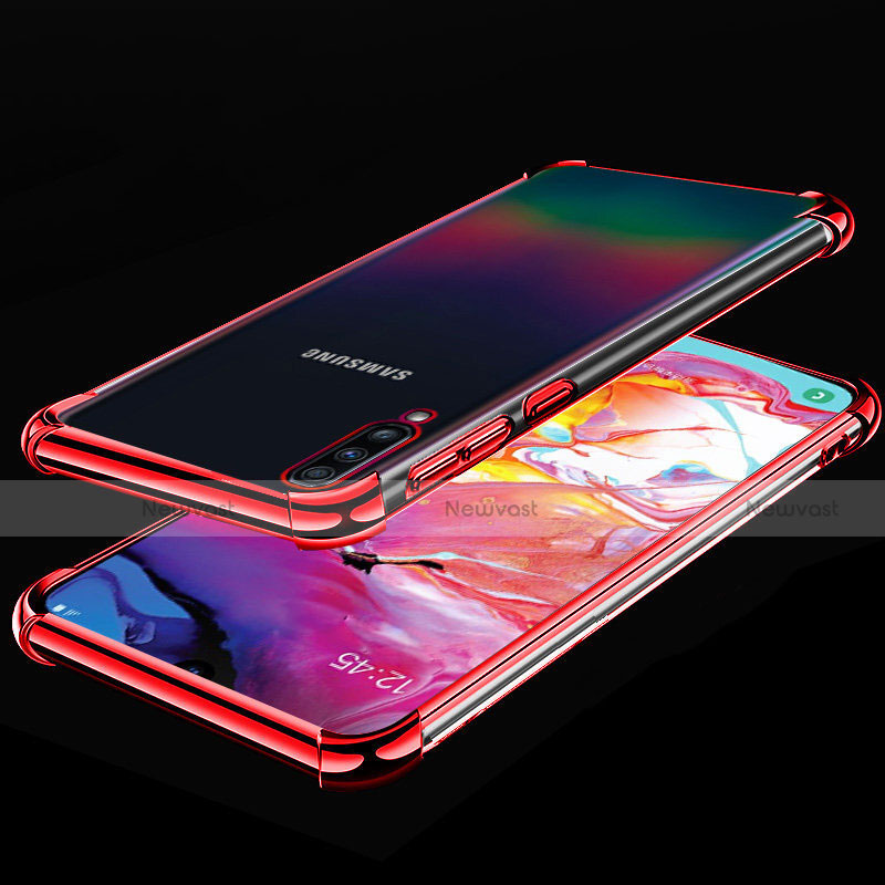 Ultra-thin Transparent TPU Soft Case Cover S01 for Samsung Galaxy A70 Red