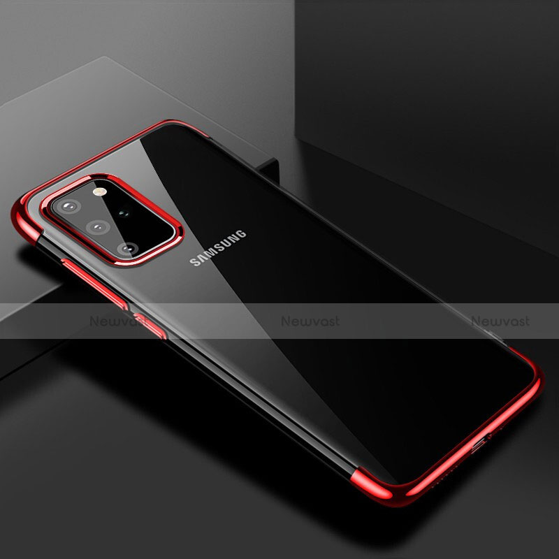 Ultra-thin Transparent TPU Soft Case Cover S01 for Samsung Galaxy S20 Plus 5G Red