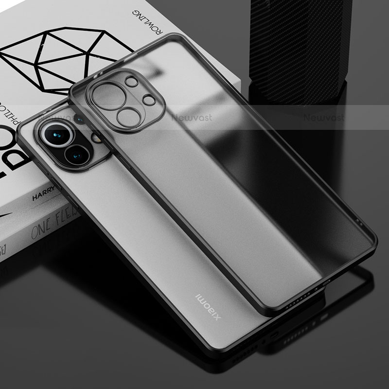 Ultra-thin Transparent TPU Soft Case Cover S01 for Xiaomi Mi 11 Lite 5G Black