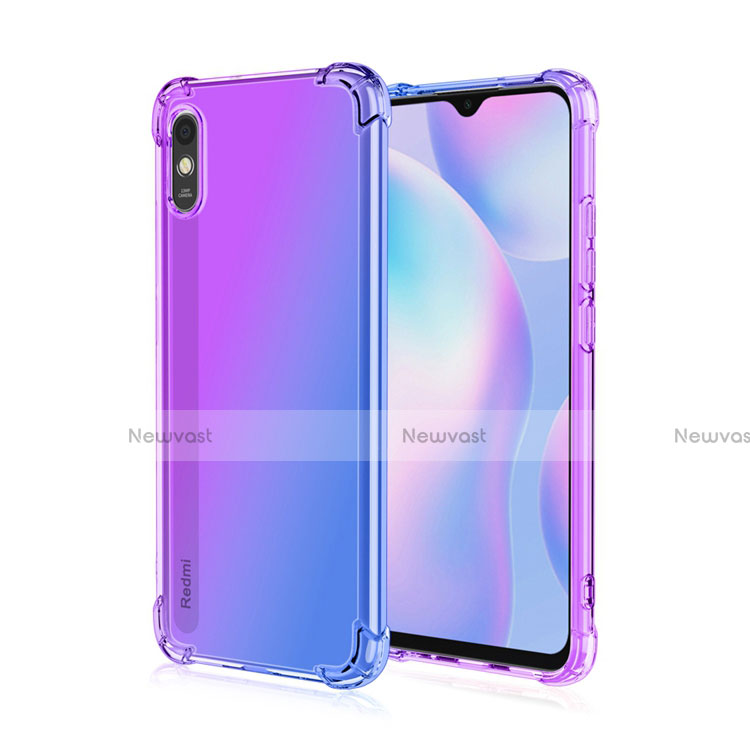 Ultra-thin Transparent TPU Soft Case Cover S01 for Xiaomi Redmi 9A Purple
