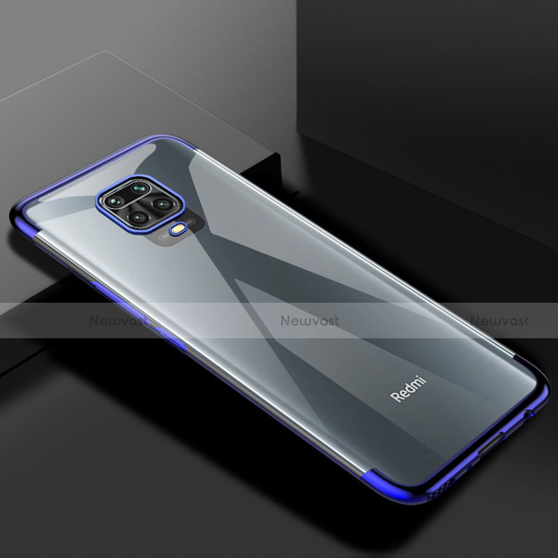 Ultra-thin Transparent TPU Soft Case Cover S01 for Xiaomi Redmi Note 9 Pro Blue