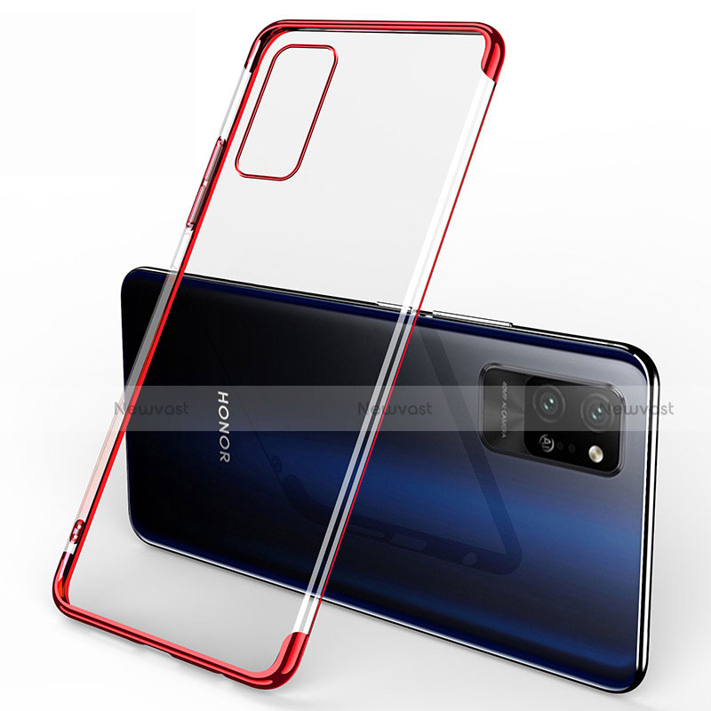 Ultra-thin Transparent TPU Soft Case Cover S02 for Huawei Honor Play4 Pro 5G Red