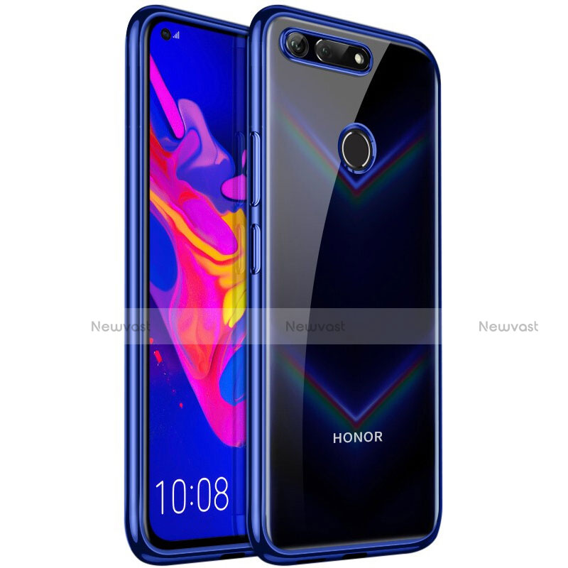 Ultra-thin Transparent TPU Soft Case Cover S02 for Huawei Honor V20 Blue