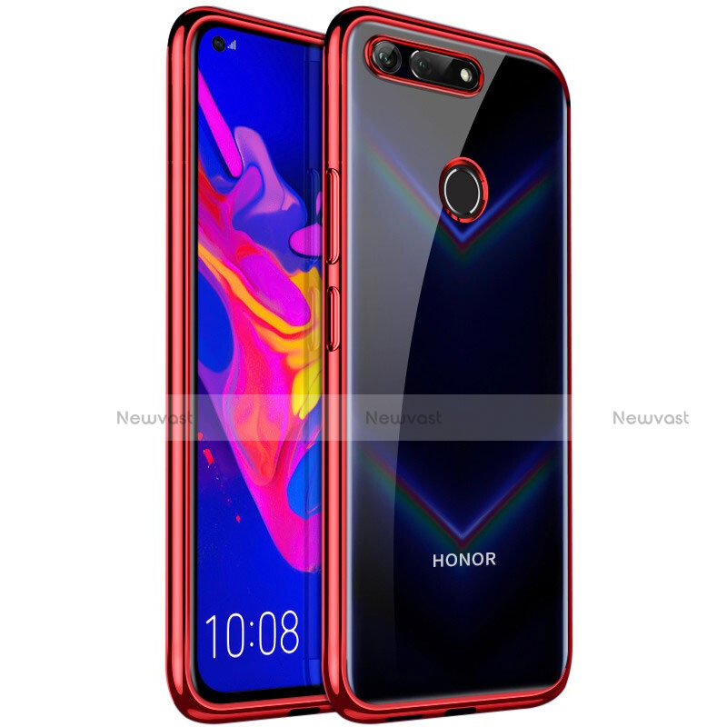 Ultra-thin Transparent TPU Soft Case Cover S02 for Huawei Honor V20 Red