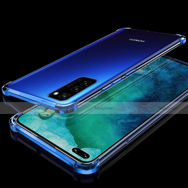 Ultra-thin Transparent TPU Soft Case Cover S02 for Huawei Honor V30 Pro 5G Blue