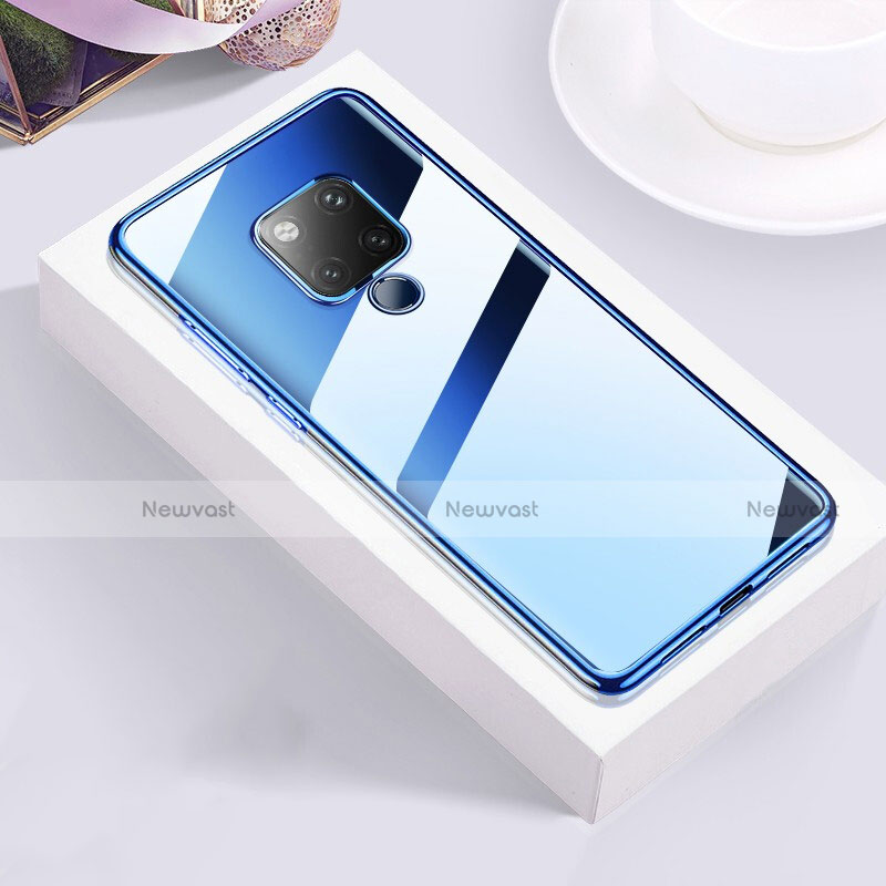 Ultra-thin Transparent TPU Soft Case Cover S02 for Huawei Mate 20 X 5G Blue