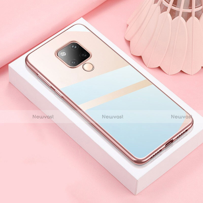 Ultra-thin Transparent TPU Soft Case Cover S02 for Huawei Mate 20 X 5G Rose Gold