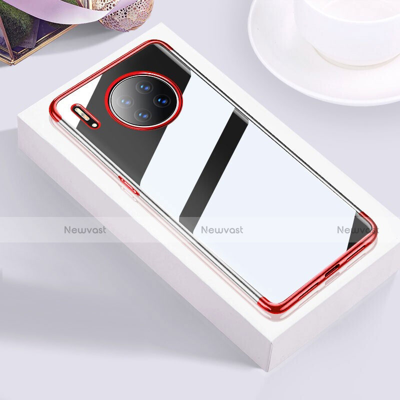 Ultra-thin Transparent TPU Soft Case Cover S02 for Huawei Mate 30 Pro Red