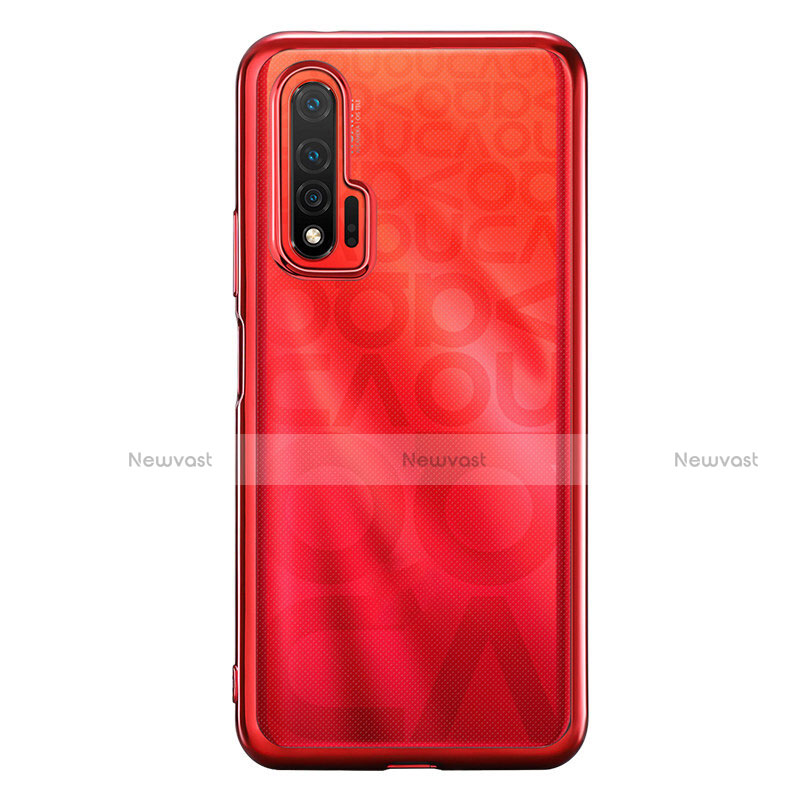 Ultra-thin Transparent TPU Soft Case Cover S02 for Huawei Nova 6 5G Red