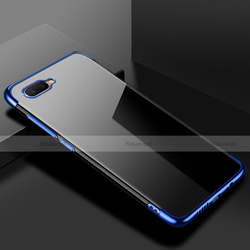 Ultra-thin Transparent TPU Soft Case Cover S02 for Oppo K1 Blue