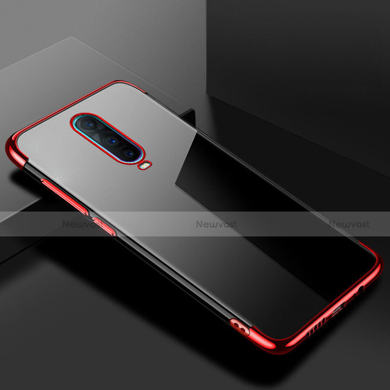 Ultra-thin Transparent TPU Soft Case Cover S02 for Oppo R17 Pro Red