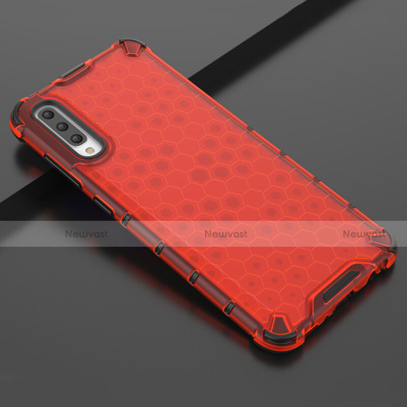 Ultra-thin Transparent TPU Soft Case Cover S02 for Samsung Galaxy A70S Red