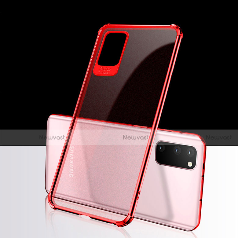 Ultra-thin Transparent TPU Soft Case Cover S02 for Samsung Galaxy S20 5G Red