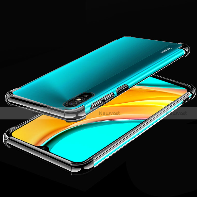 Ultra-thin Transparent TPU Soft Case Cover S02 for Xiaomi Redmi 9i Black