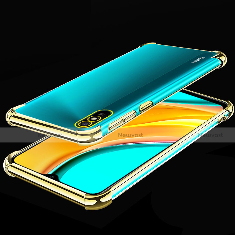 Ultra-thin Transparent TPU Soft Case Cover S02 for Xiaomi Redmi 9i Gold