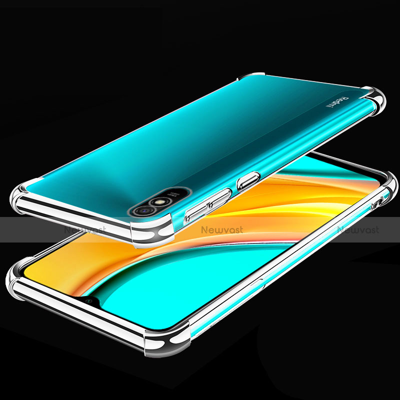 Ultra-thin Transparent TPU Soft Case Cover S02 for Xiaomi Redmi 9i Silver