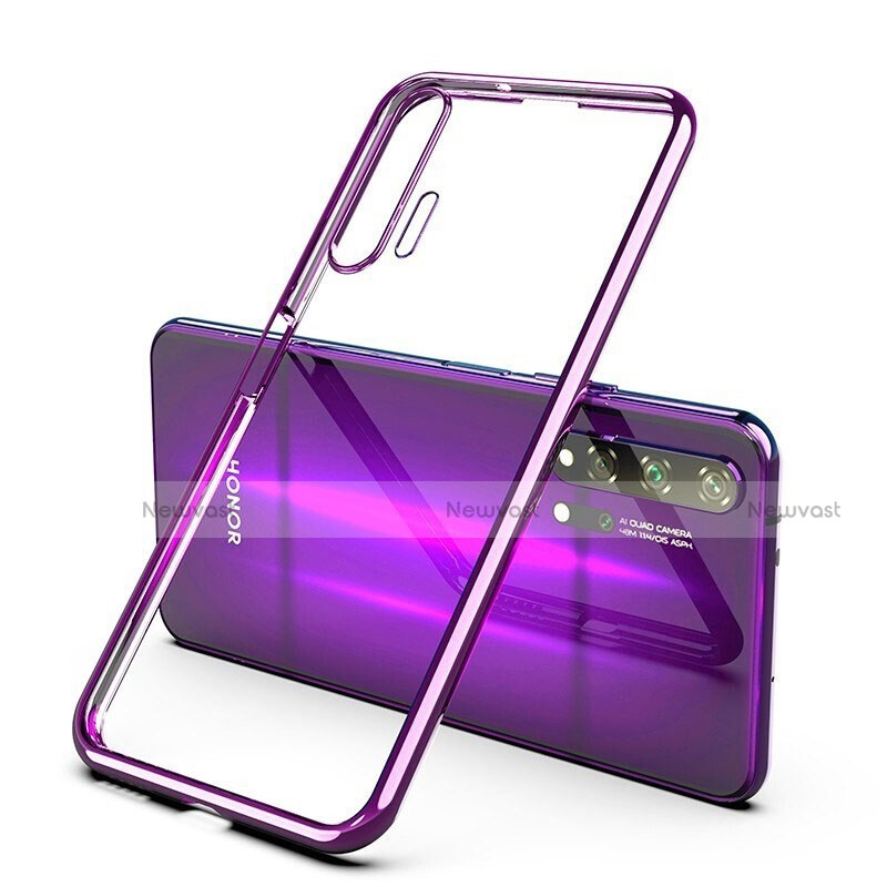 Ultra-thin Transparent TPU Soft Case Cover S03 for Huawei Honor 20 Pro Purple