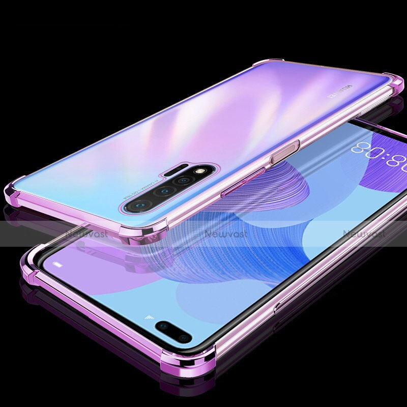 Ultra-thin Transparent TPU Soft Case Cover S03 for Huawei Nova 6 Purple