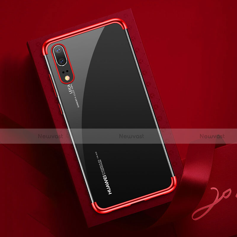 Ultra-thin Transparent TPU Soft Case Cover S03 for Huawei P20 Red