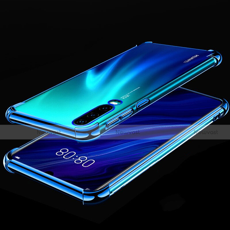 Ultra-thin Transparent TPU Soft Case Cover S03 for Huawei P30 Blue