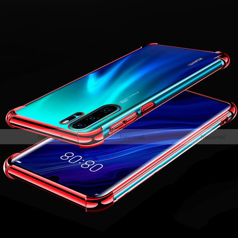 Ultra-thin Transparent TPU Soft Case Cover S03 for Huawei P30 Pro New Edition Red