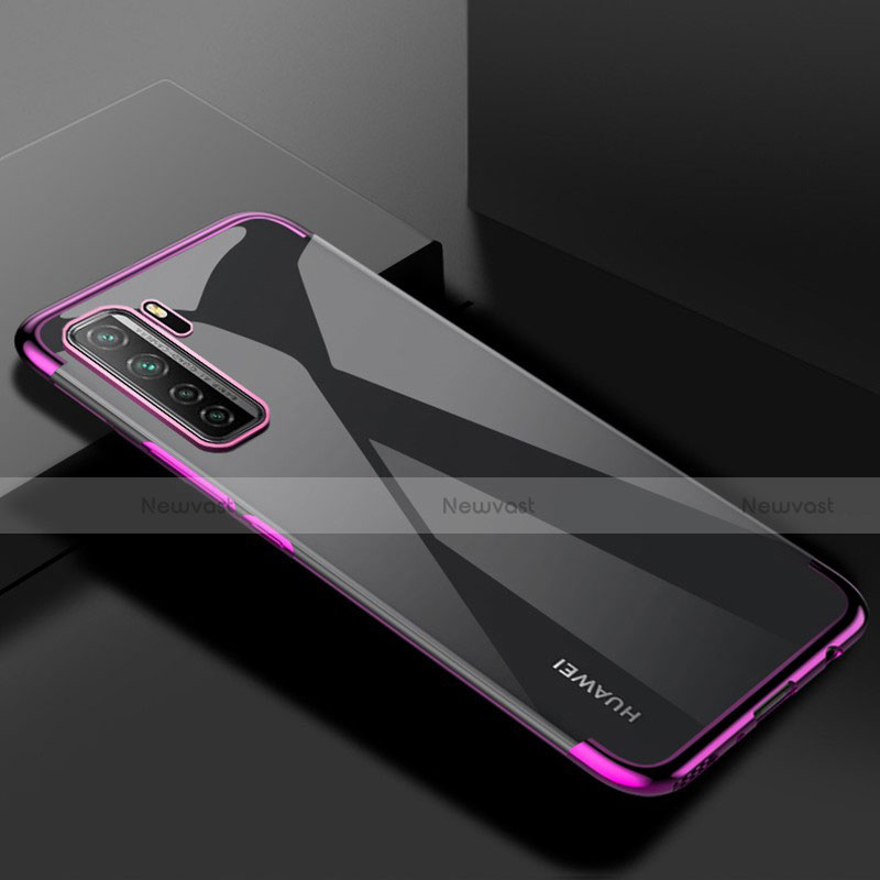 Ultra-thin Transparent TPU Soft Case Cover S03 for Huawei P40 Lite 5G Purple