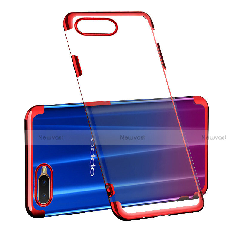 Ultra-thin Transparent TPU Soft Case Cover S03 for Oppo K1 Red