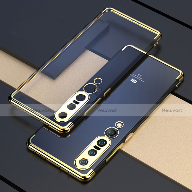 Ultra-thin Transparent TPU Soft Case Cover S03 for Xiaomi Mi 10 Pro Gold