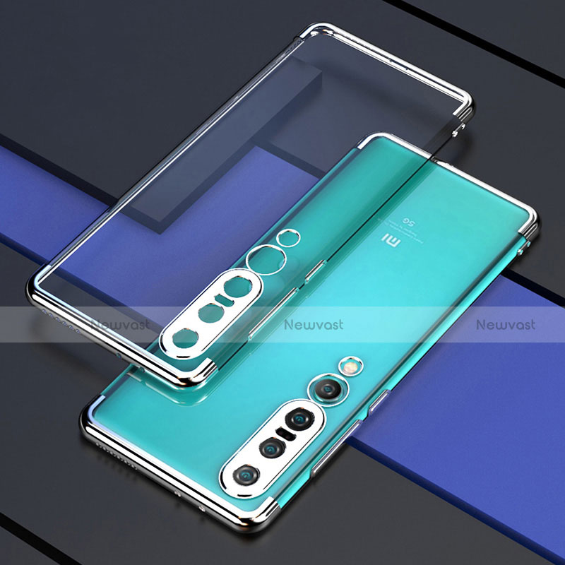 Ultra-thin Transparent TPU Soft Case Cover S03 for Xiaomi Mi 10 Pro Silver