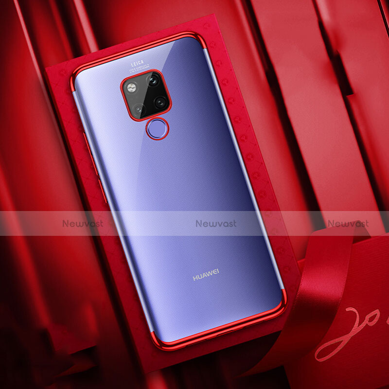 Ultra-thin Transparent TPU Soft Case Cover S04 for Huawei Mate 20 X 5G Red