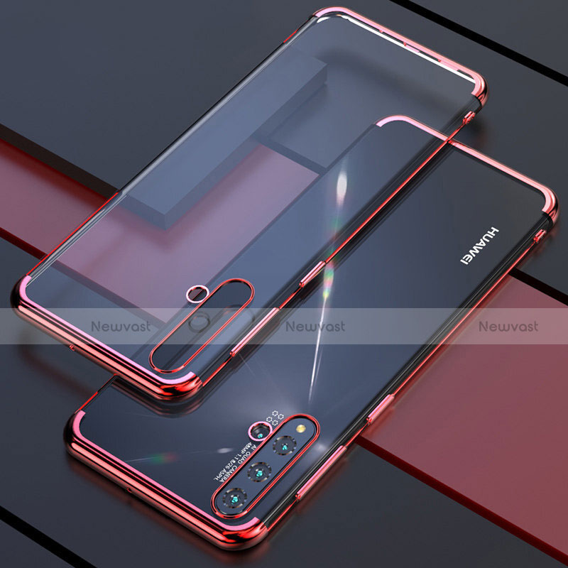 Ultra-thin Transparent TPU Soft Case Cover S04 for Huawei Nova 5 Pro Red