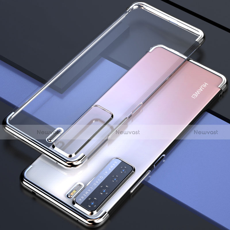 Ultra-thin Transparent TPU Soft Case Cover S04 for Huawei Nova 7 SE 5G Silver