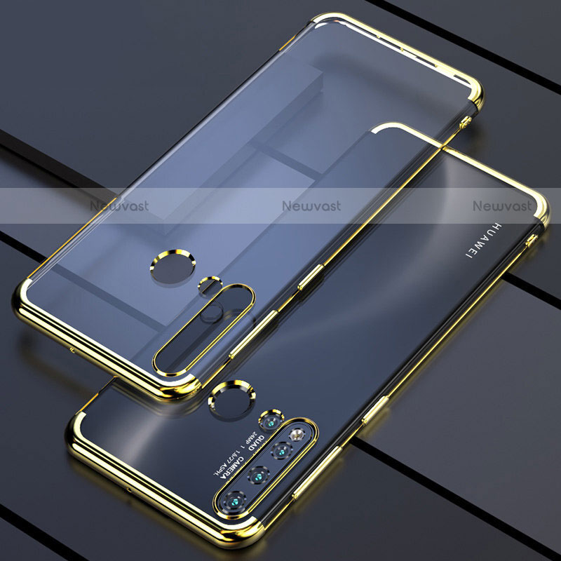 Ultra-thin Transparent TPU Soft Case Cover S04 for Huawei P20 Lite (2019) Gold