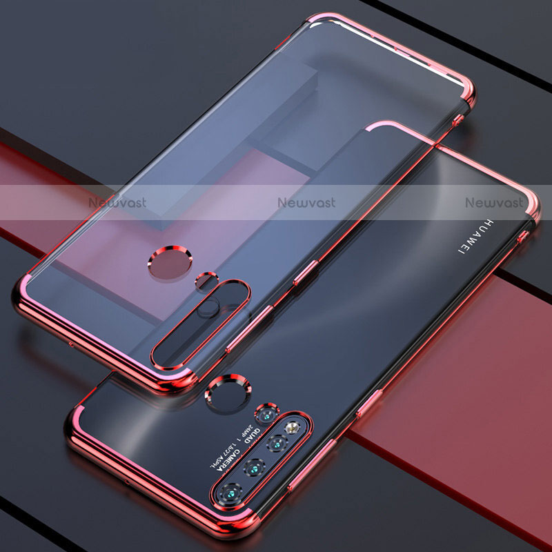 Ultra-thin Transparent TPU Soft Case Cover S04 for Huawei P20 Lite (2019) Red