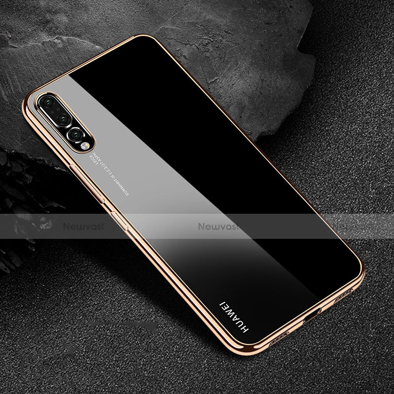 Ultra-thin Transparent TPU Soft Case Cover S04 for Huawei P20 Pro Gold